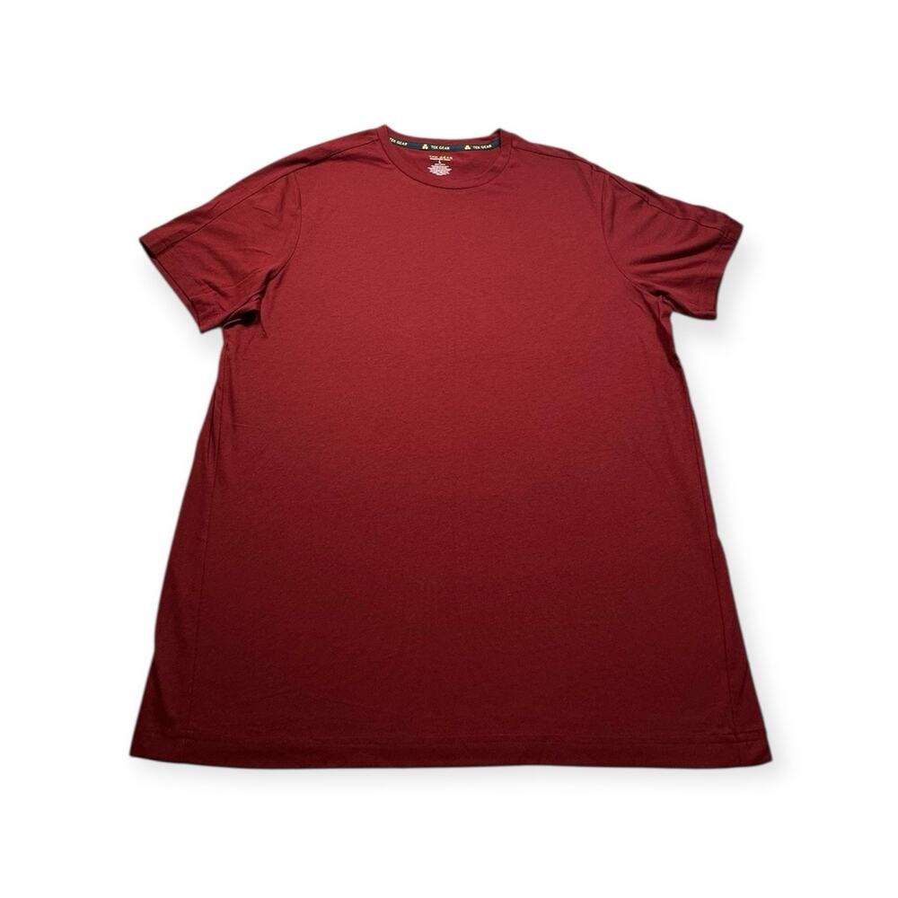 Tek Gear Essential Gear Men's T-Shirt Size L Solid Red Heather Cotton/Poly 368‎